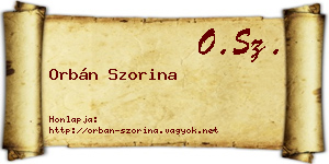 Orbán Szorina névjegykártya