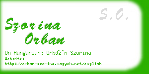 szorina orban business card